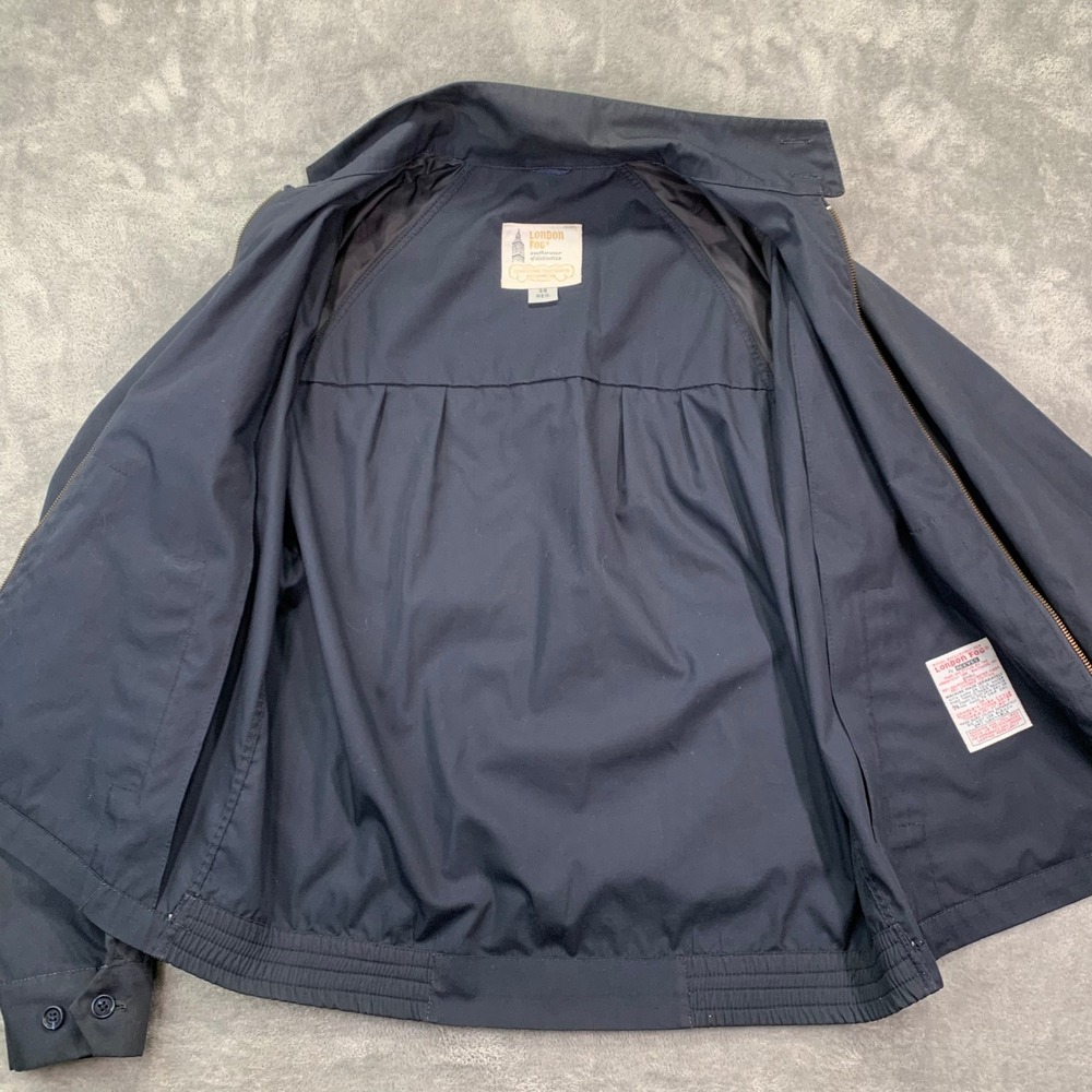 Vintage London Fog Navy Harrington Jacket 38R Drizzler Retro Mod Zip - Picture 10 of 14